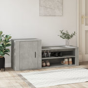 Vidaxl schoenenkast 130x35x54 cm bewerkt hout betongrijs - afbeelding 1