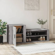 Vidaxl schoenenkast 130x35x54 cm bewerkt hout grijs sonoma - afbeelding 3