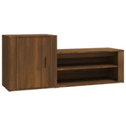 Vidaxl schoenenkast 130x35x54 cm bewerkt hout bruin eikenkleur - afbeelding 2