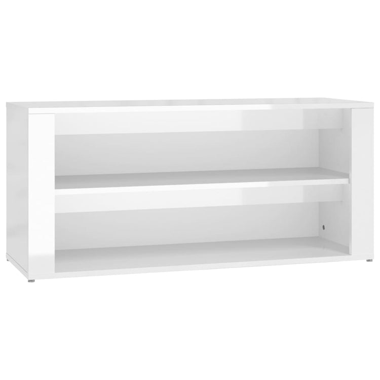 Vidaxl schoenenrek 100x35x45 cm bewerkt hout hoogglans wit