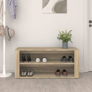 Vidaxl schoenenrek 100x35x45 cm bewerkt hout sonoma eikenkleurig - afbeelding 3