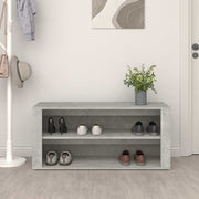 Vidaxl schoenenrek 100x35x45 cm bewerkt hout betongrijs - afbeelding 3