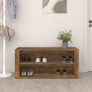 Vidaxl schoenenrek 100x35x45 cm bewerkt hout gerookt eikenkleurig - afbeelding 3