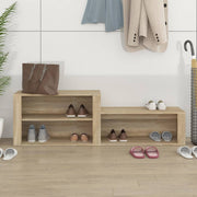 Vidaxl schoenenkast 150x35x45 cm bewerkt hout sonoma eikenkleurig - afbeelding 3