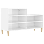 Vidaxl schoenenkast 102x36x60 cm bewerkt hout hoogglans wit - afbeelding 2