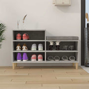 Vidaxl schoenenkast 102x36x60 cm bewerkt hout betongrijs - afbeelding 3