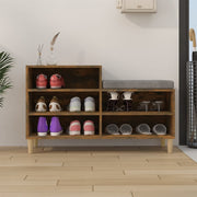 Vidaxl schoenenkast 102x36x60 cm bewerkt hout gerookt eikenkleurig - afbeelding 3