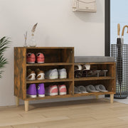 Vidaxl schoenenkast 102x36x60 cm bewerkt hout gerookt eikenkleurig - afbeelding 1