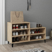 Vidaxl schoenenkast 102x36x60 cm bewerkt hout sonoma eikenkleurig - afbeelding 1