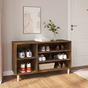 Vidaxl schoenenkast 102x36x60 cm bewerkt hout gerookt eikenkleurig - afbeelding 1
