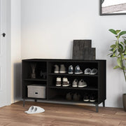 Vidaxl schoenenkast 102x36x60 cm bewerkt hout zwart - afbeelding 1