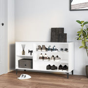Vidaxl schoenenkast 102x36x60 cm bewerkt hout hoogglans wit - afbeelding 1