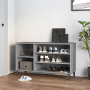 Vidaxl schoenenkast 102x36x60 cm bewerkt hout sonoma grijs - afbeelding 1