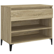 Vidaxl schoenenkast 70x36x60 cm bewerkt hout sonoma eikenkleurig - afbeelding 2