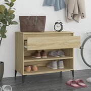 Vidaxl schoenenkast 70x36x60 cm bewerkt hout sonoma eikenkleurig - afbeelding 3