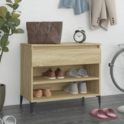 Vidaxl schoenenkast 70x36x60 cm bewerkt hout sonoma eikenkleurig - afbeelding 1