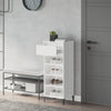 Vidaxl schoenenrek 40x36x105 cm bewerkt hout hoogglans wit
