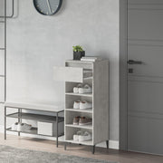 Vidaxl schoenenkast 40x36x105 cm bewerkt hout betongrijs - afbeelding 3