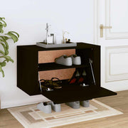 Vidaxl wandschoenenkast 70x35x38 cm bewerkt hout zwart - afbeelding 3