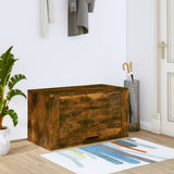 Vidaxl wandschoenenkast 70x35x38 cm massief grenenhout gerookt eiken - afbeelding 1
