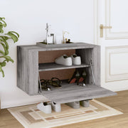 VidaXL Wandschoenenkast 70x35x38 cm massief grenenhout sonoma grijs - afbeelding 3