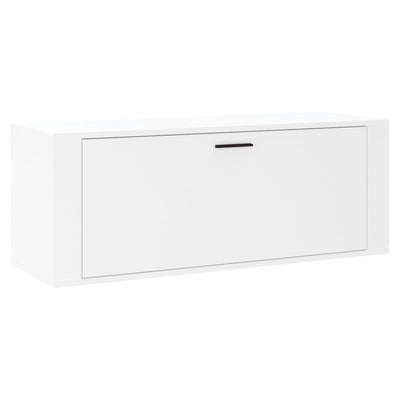Vidaxl wandschoenenkast 100x35x38 cm bewerkt hout wit