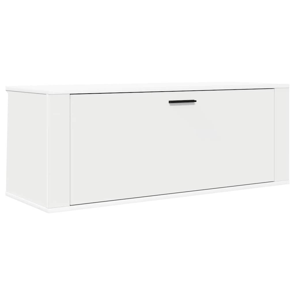 Vidaxl wandschoenenkast 100x35x38 cm bewerkt hout wit