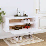 Vidaxl wandschoenenkast 100x35x38 cm bewerkt hout hoogglans wit - afbeelding 3