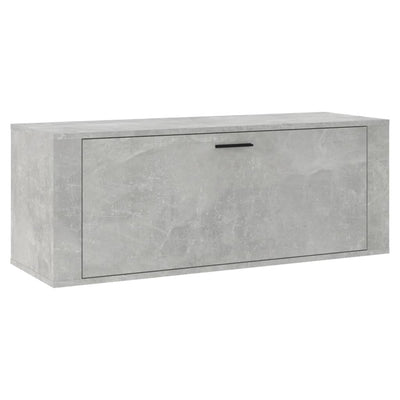 Vidaxl wandschoenenkast 100x35x38 cm bewerkt hout betongrijs