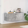 Vidaxl wandschoenenkast 100x35x38 cm bewerkt hout betongrijs