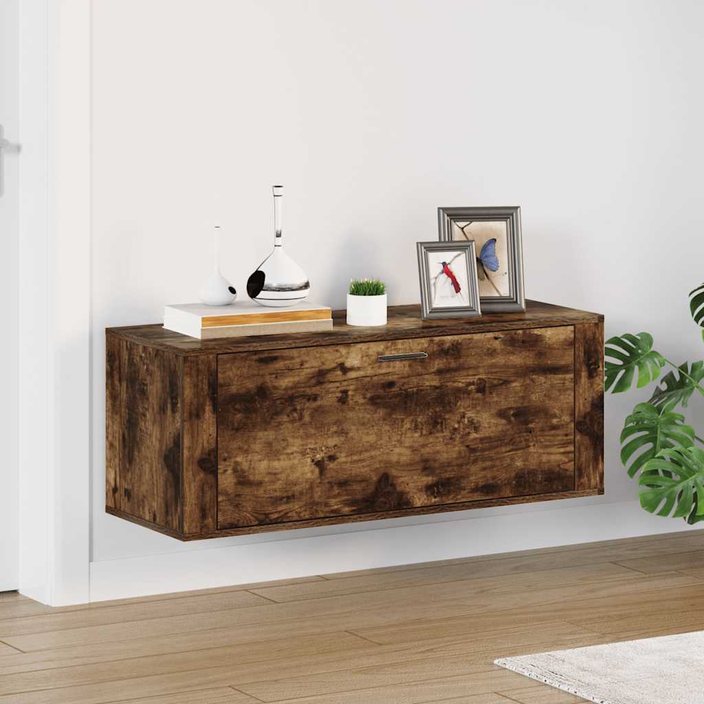 Vidaxl schoenenkast wandgemonteerd 100x35x38 cm bewerkt hout eiken