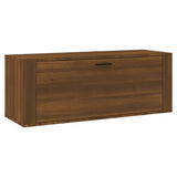 Vidaxl schoenenkast wandgemonteerd 100x35x38cm bewerkt hout bruineiken - afbeelding 2