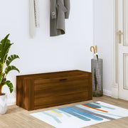 Vidaxl schoenenkast wandgemonteerd 100x35x38cm bewerkt hout bruineiken - afbeelding 1