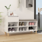 Vidaxl schoenenkast 102x36x60 cm bewerkt hout hoogglans wit - afbeelding 1