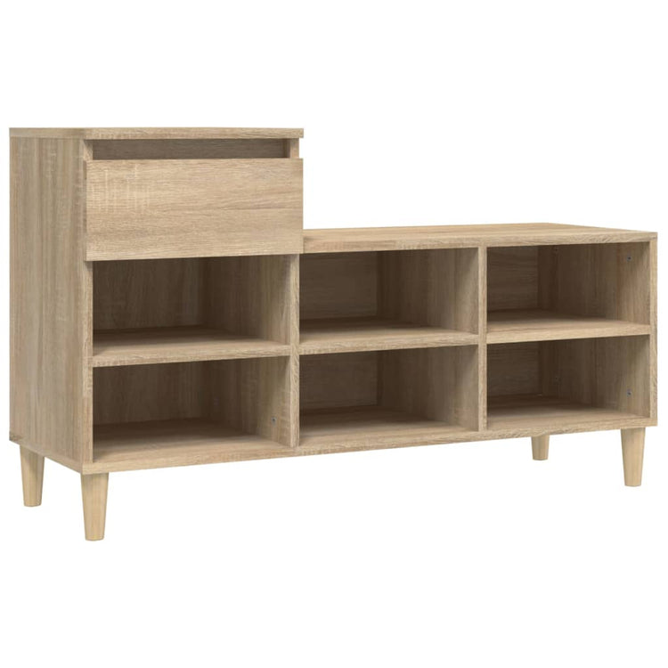 Vidaxl schoenenkast 102x36x60 cm bewerkt hout sonoma eikenkleurig