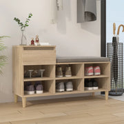 Vidaxl schoenenkast 102x36x60 cm bewerkt hout sonoma eikenkleurig - afbeelding 1