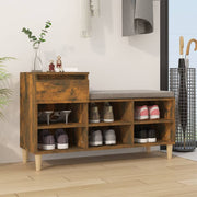 Vidaxl schoenenkast 102x36x60 cm bewerkt hout gerookt eikenkleurig - afbeelding 1