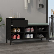 Vidaxl schoenenkast 102x36x60 cm bewerkt hout zwart - afbeelding 3