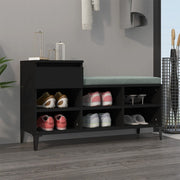 Vidaxl schoenenkast 102x36x60 cm bewerkt hout zwart - afbeelding 1