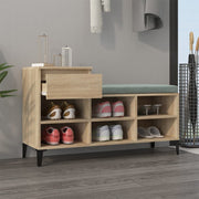 Vidaxl schoenenkast 102x36x60 cm bewerkt hout sonoma eikenkleurig - afbeelding 3