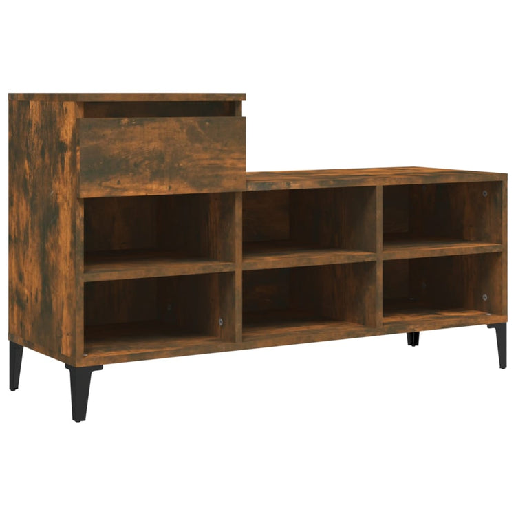 Vidaxl schoenenkast 102x36x60 cm bewerkt hout gerookt eikenkleurig