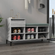 Vidaxl schoenenkast 102x36x60 cm bewerkt hout sonoma grijs - afbeelding 1