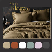 Ten cate katoen satijnen lits-jumeaux dekbedovertrek 240x200 220 cm goud - afbeelding 2