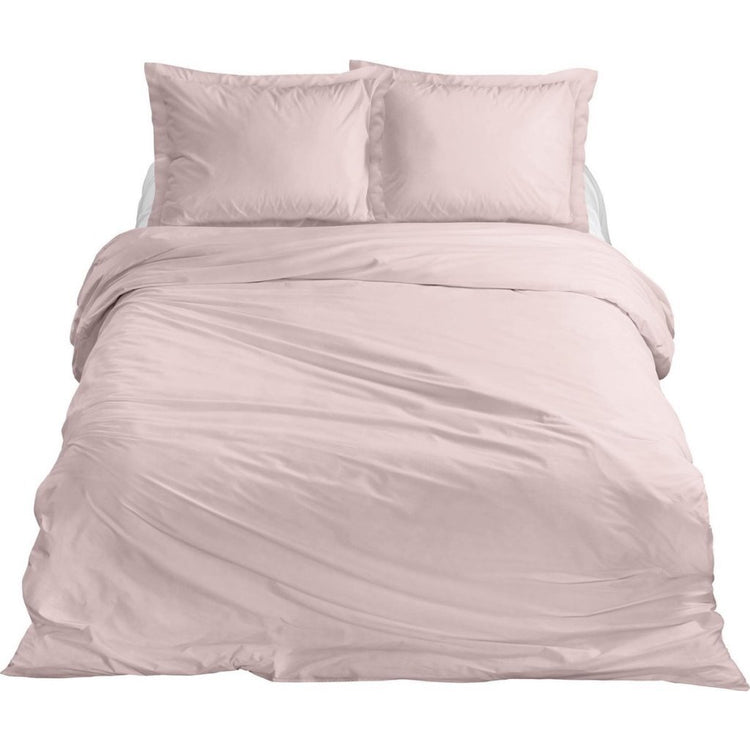 Ten cate katoen satijnen eenpersoons dekbedovertrek 140x200 220 cm blush roze