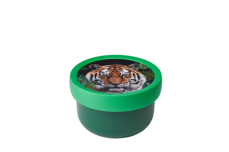 Mepal fruitbox campus - 300 ml - inclusief fruitvorkje - sluit goed af - snackdoosje - wild tiger