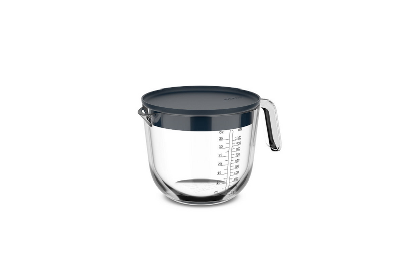 Mepal glas maatbeker chef it 1000ml met deksel - navy