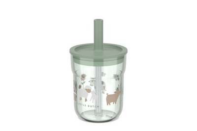Mepal kinderglas mio 250ml met rietje - little farm
