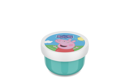 Mepal fruitbox campus - 300 ml - inclusief fruitvorkje - sluit goed af - snackdoosje - peppa pig