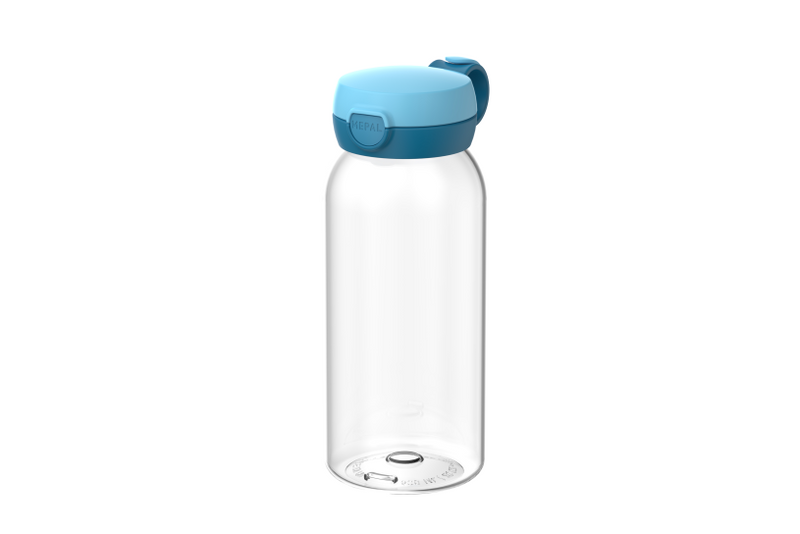 Mepal drinkfles met flipdop campus - 600 ml - waterfles kinderen - lekdicht - hygiënische deksel - cool blue