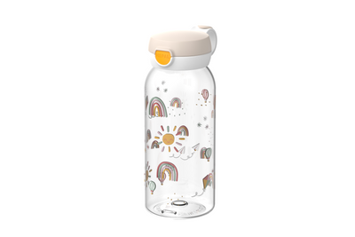 Mepal drinkfles met flipdop campus - 600 ml - waterfles kinderen - lekdicht - hygiënische deksel - sunshine rainbow